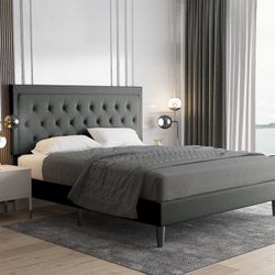 Brand new queen size bed frame with a brand new 12” mattress included - same day free delivery - Hablo espanol