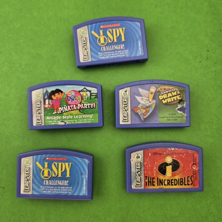 Lot of 5 Leapfrog Leapster Game Cartridge Only Learning Games