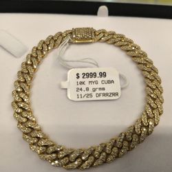 10k Solid Gold Diamond Breaclte 24.8 Grams Layaway Available 10% Dwon If You Interested Please Make Sure You Ask For Maribel Thank You 