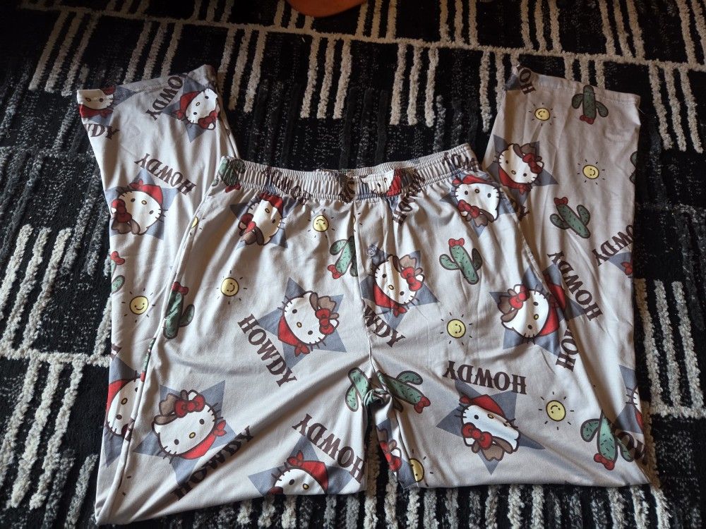 Hello Kity Rare Cowbody Howdy Pj Pants
