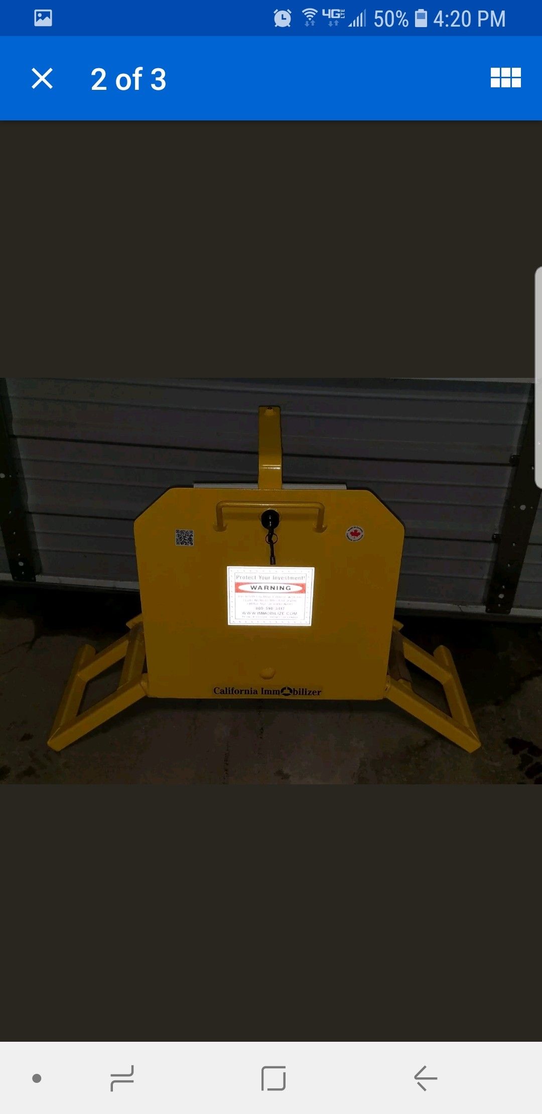 CALIFORNIA WHEEL IMMOBILIZER CI00506