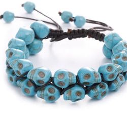 Skulls Turquoise Stones String Adjustable Brand New