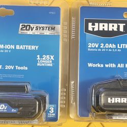 Hart 20 Volt Batteries 