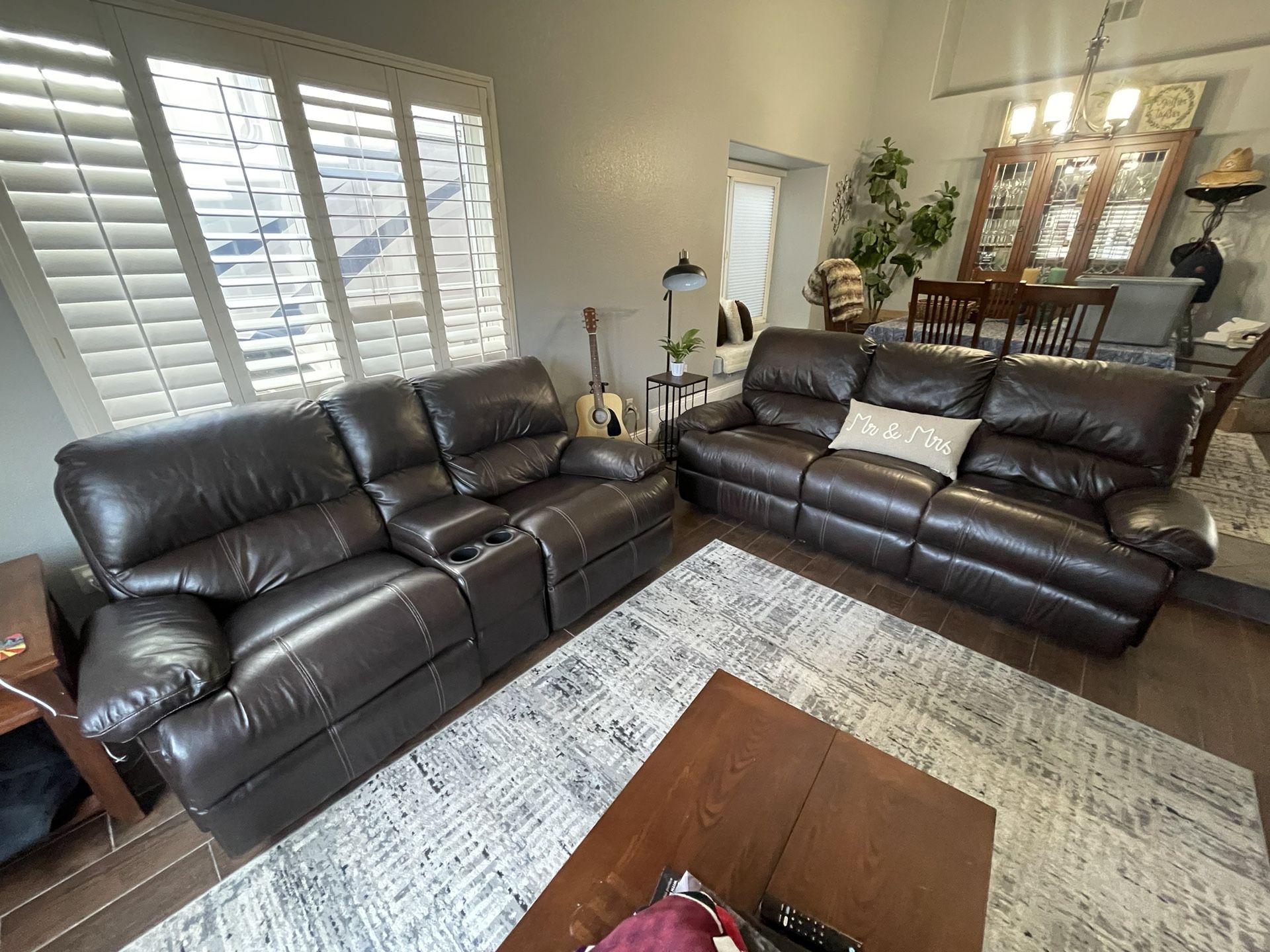 Reclining Sofa & Love Seat - 2 Pieces