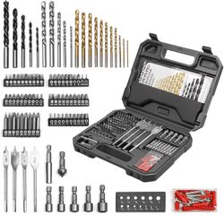 New in box Drill Bit Set, 122Pcs Power Impact Driver Bits Set and Screwdriver Bits Set,Assorted in Tough Case for Wood Metal Cement Drilling and Screw