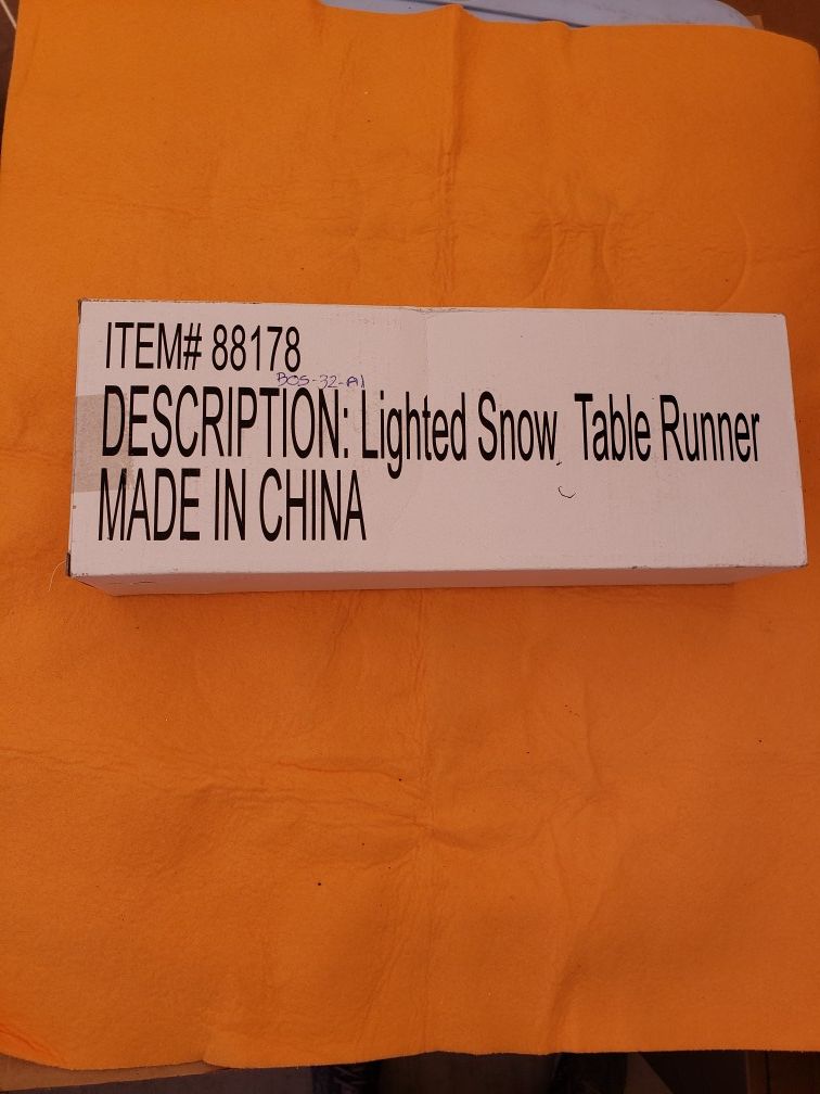 Lighted Snow Table Runner For Christmas Decorating in Box Never Opened