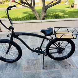 Sikk Flat Black- fat  tire 26X3 inch Beach Cruiser