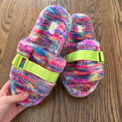 Colorful Rainbow Platform UGG Sandals 9