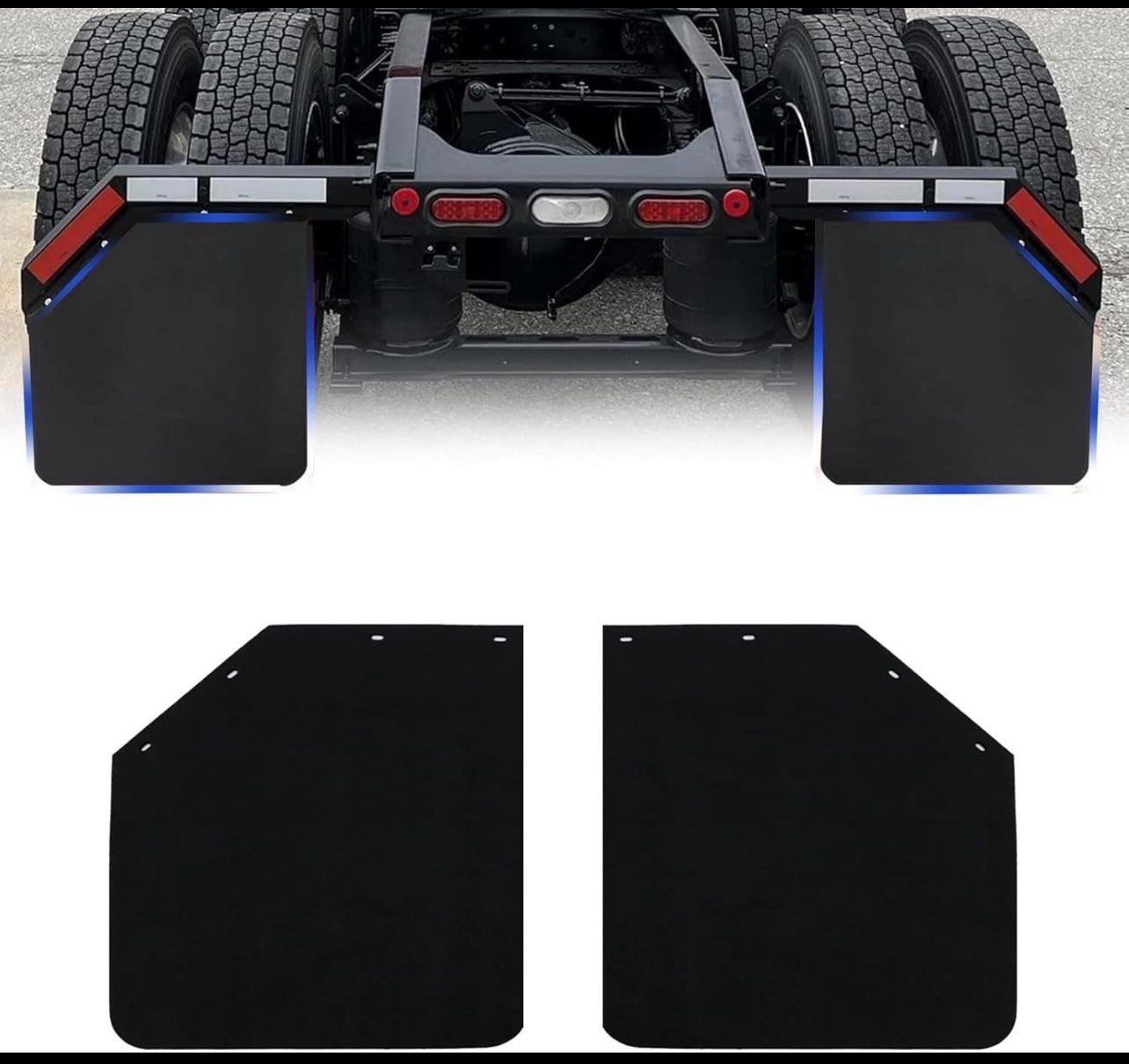 Mud Flaps for Semi Trucks Tractor Trailer Heavy Duty TPE Polymer Rubber Mudflap