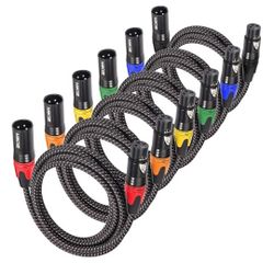 Mikiz  XLR Braided Cables - 6PK 