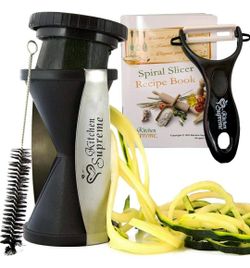 Spiral Slicer Spiralizer Complete Bundle - Best Vegetable Spiralizer and Cutter - Zucchini Pasta Noodle Spaghetti Maker