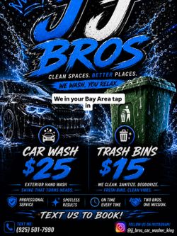 Washing cars and bins pls support the small business