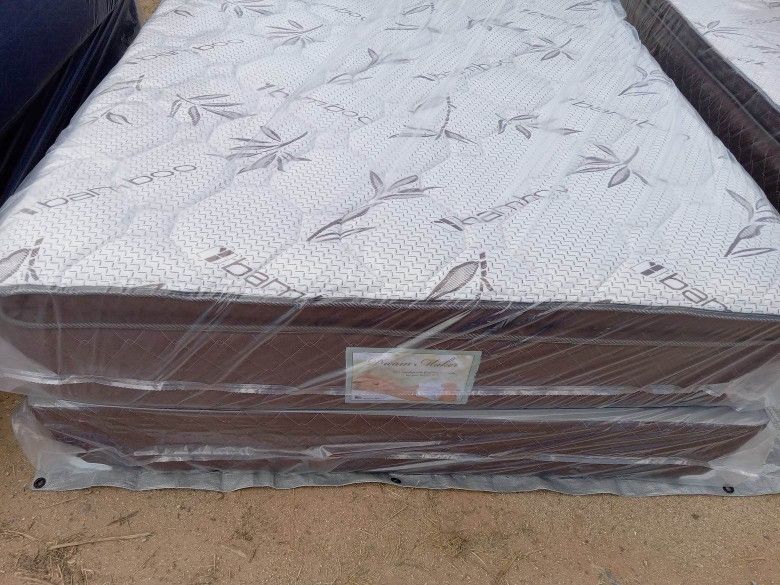Brand New Queen Size Pillowtop Mattress Included Box Spring.