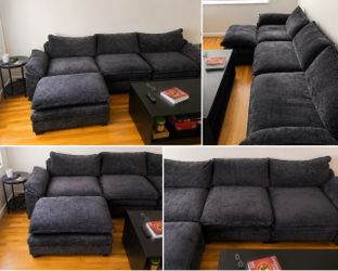 Wayfair Oversized Charcoal Sectional Sofa – Excellent Condition – $550