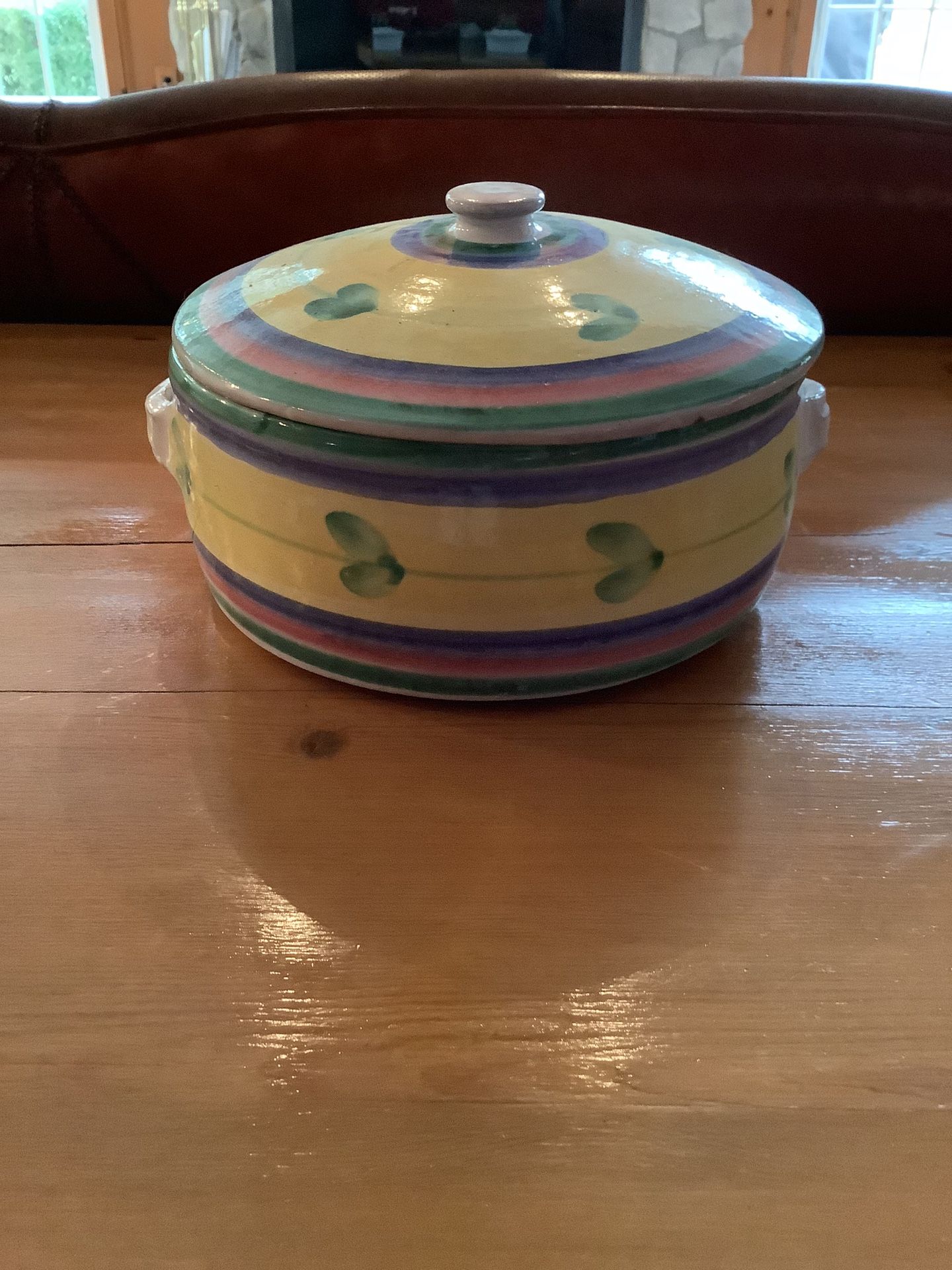 CALECA. CERAMIC CASSEROLE DISH AND LID. 8” X 4”. Gorgeous Yellow Color.