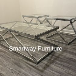 Coffee Table 3pc Chrome Set New Boxes 📦 