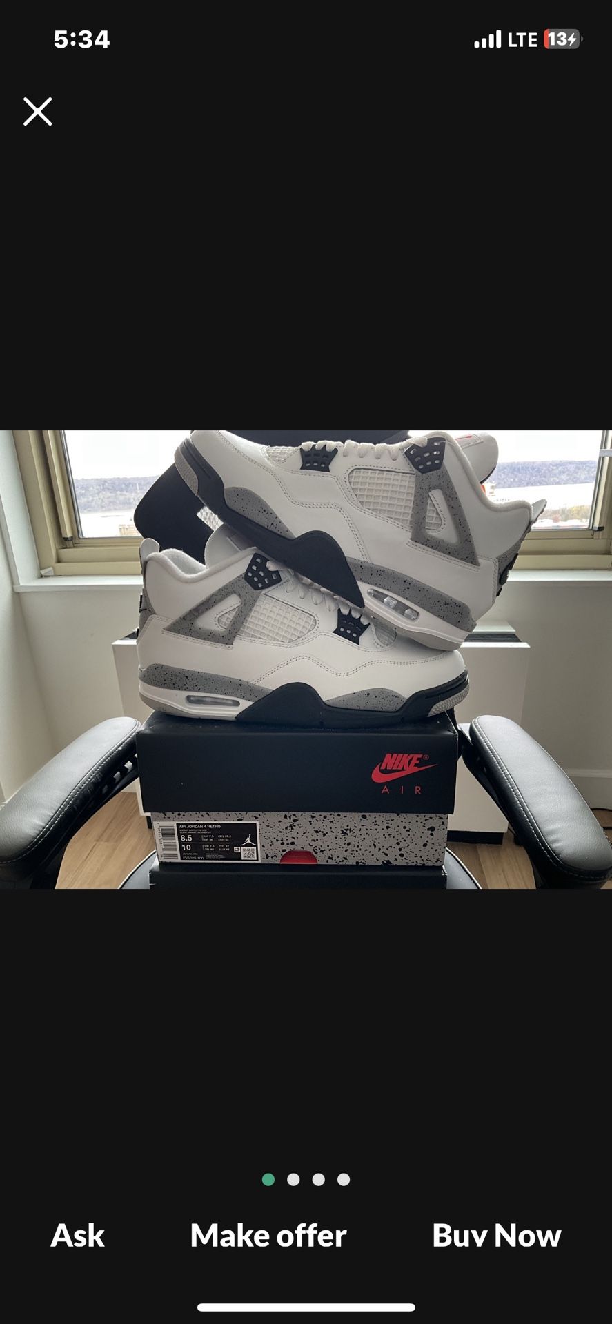 1 Month Early! Jordan 4 White Cement Size 11