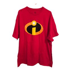 Disney Pixar The Incredibles Classic Logo Red Graphic T-Shirt - Men's Size 2XL