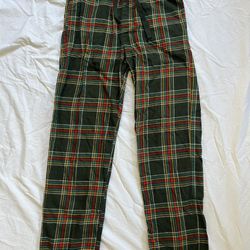 Goodfellow & Co Pajama Jogger Pants Mens Small Red Green Plaid Flannel Sleepwear
