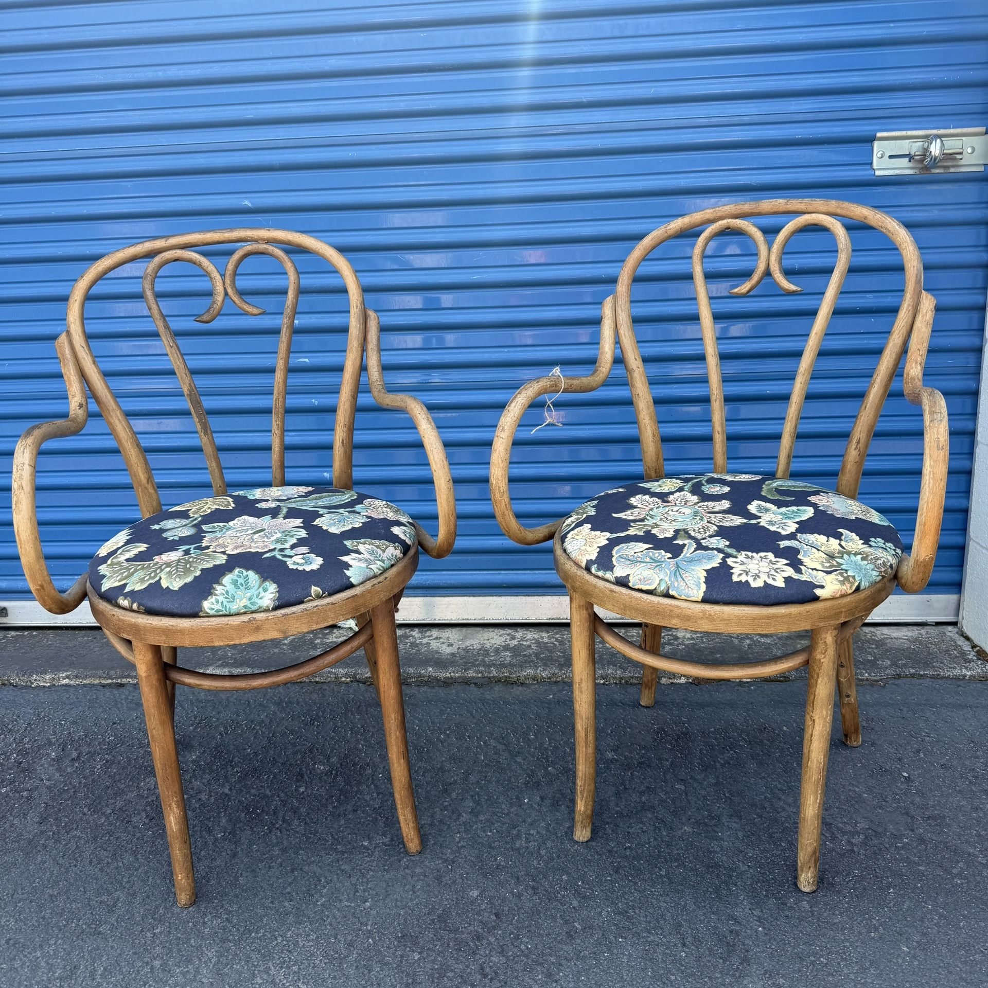 Vintage ZMG Furniture Thonet-Style Bentwood Armchairs Set Of 2