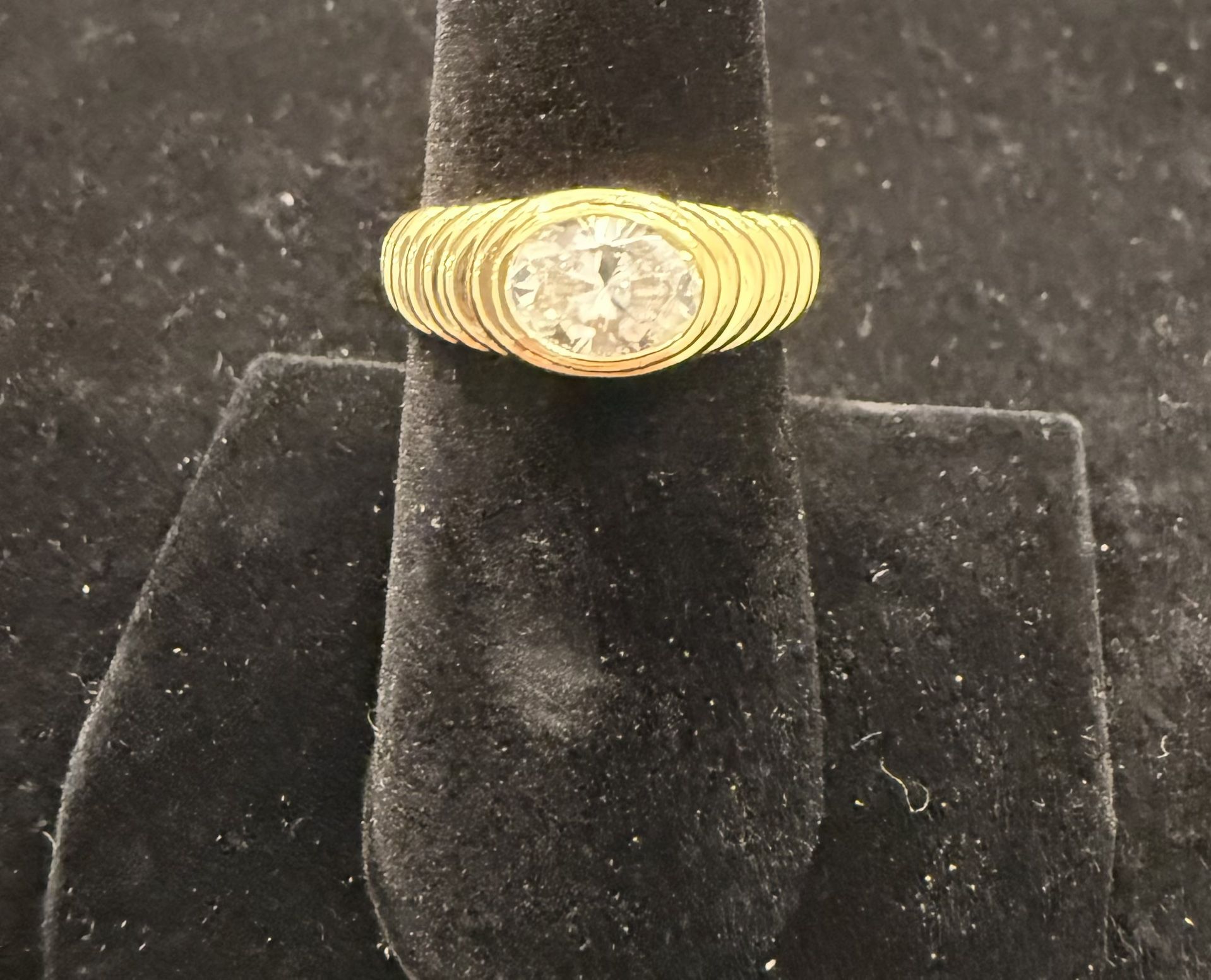 1 Carat East West Oval Moissanite Ring