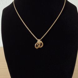 Vintage Christian Dior Cursive CD Necklace