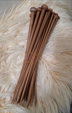 Beginner-to-Intermediate Bamboo Knitting Needle Destash Lot