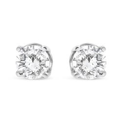 14K White Gold 3/4 Carat  Diamond Stud Earrings