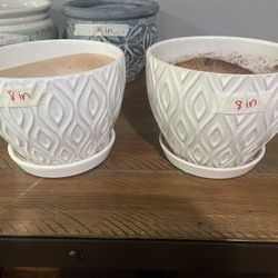 Set Of Two Plant Pots - 8”
