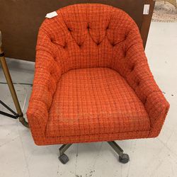 MC Orange Fabric Rolling Chair