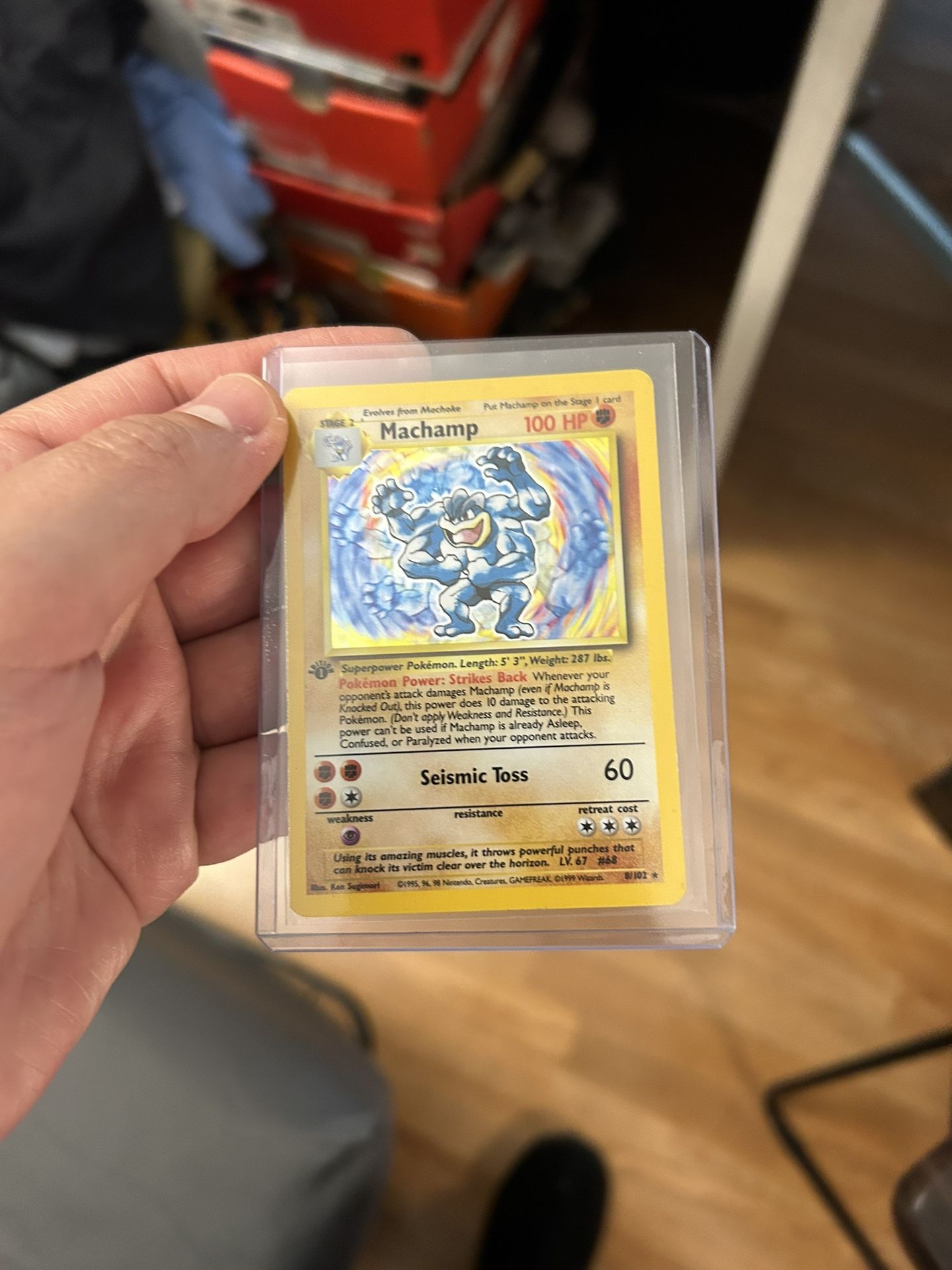 1st edition machamp holographic card Machamp Holo 1999 Pokémon 1st Edition #8 PSA 8 – CARDIACS Sports &  Memorabilia