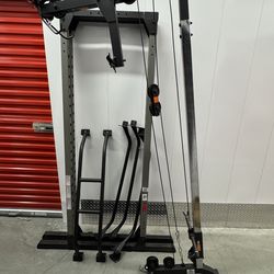 Squat / Bench cage with weights / bars / bench / accessories