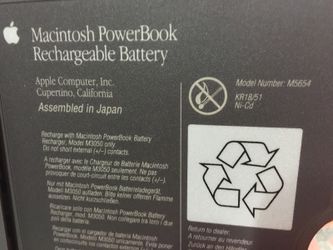 PowerBook rechargeable battery (model #m5654)