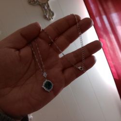 Platinum Plated Necklace and Pendant 