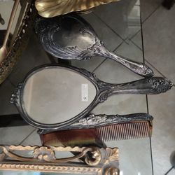 Vintage International Silver Company.. Comb Miror And  Air Brush
