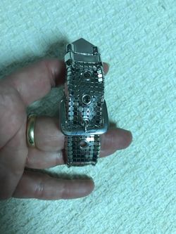 Unique silver belt bracelet