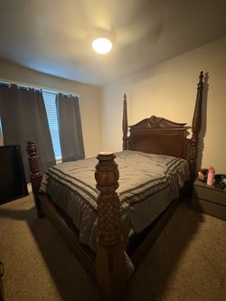 4 Post Solid Wood Queen Bed Frame