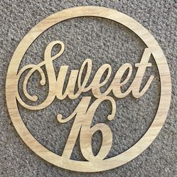 Quinceañera Sweet 16 Wood Sign Cutout