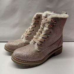 Brand New “Eva & Zoe” Size 13 Youth Girls Rose Gold Glitter Boots