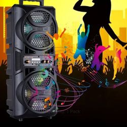 New  Rechargeable Portable Bluetooth Speaker with microphone And Echo control.,and LED Lights