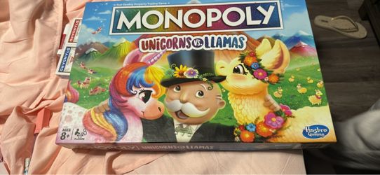 Monopoly Unicorns vs. Llamas Board Game