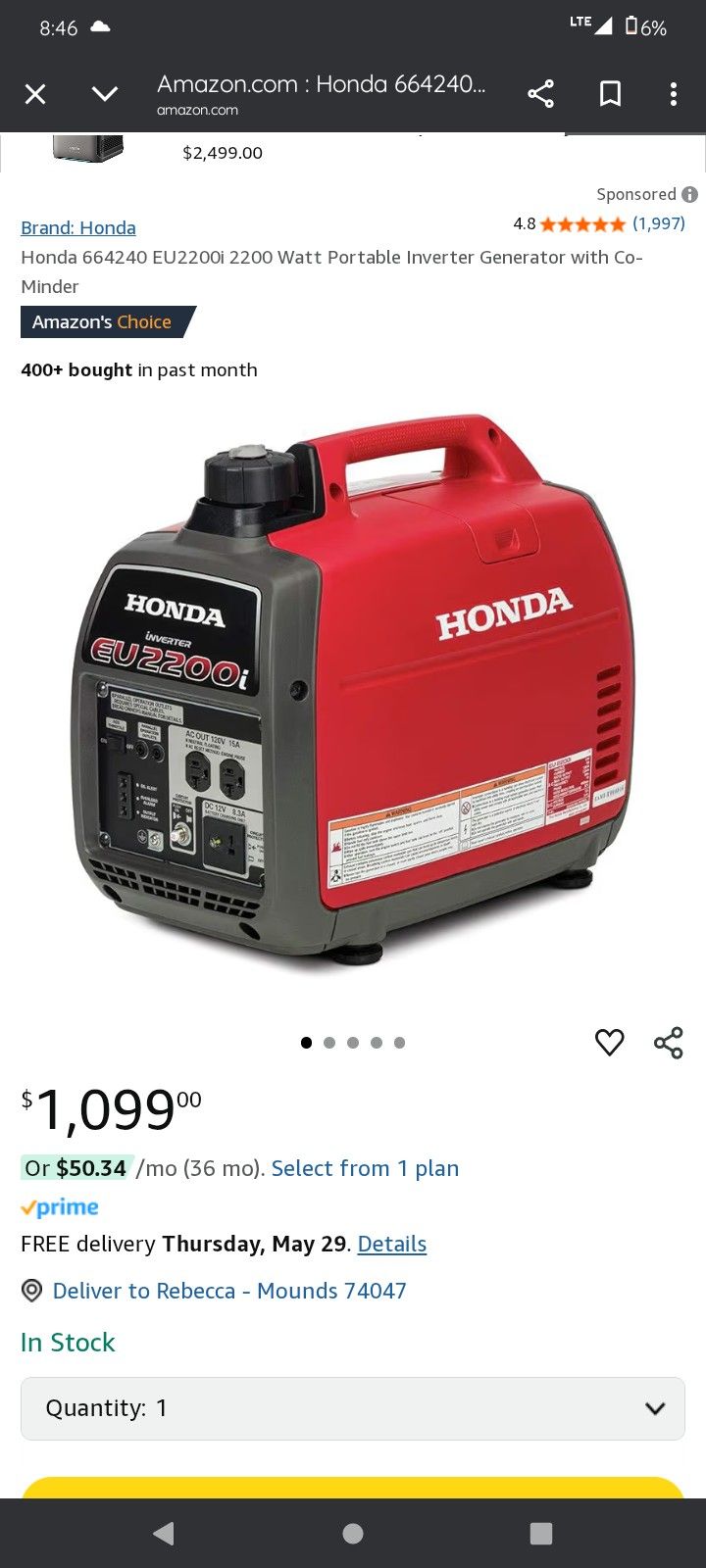 Honda Inverter Eu2200i