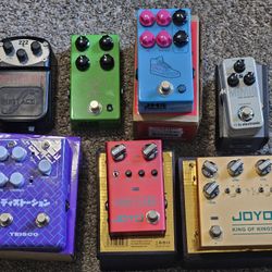 Various Electric Guitar Effect Pedals