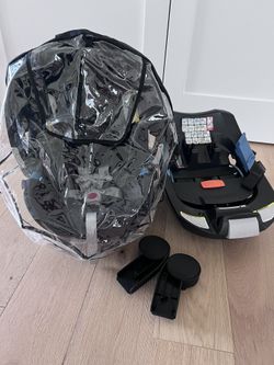 lightweight 9lb Cybex aton 2 infant car seat with extras! (cybex car seat adapters and rain cover)