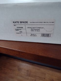 Kate Spade Library Lane Platinum Serving Bowl
