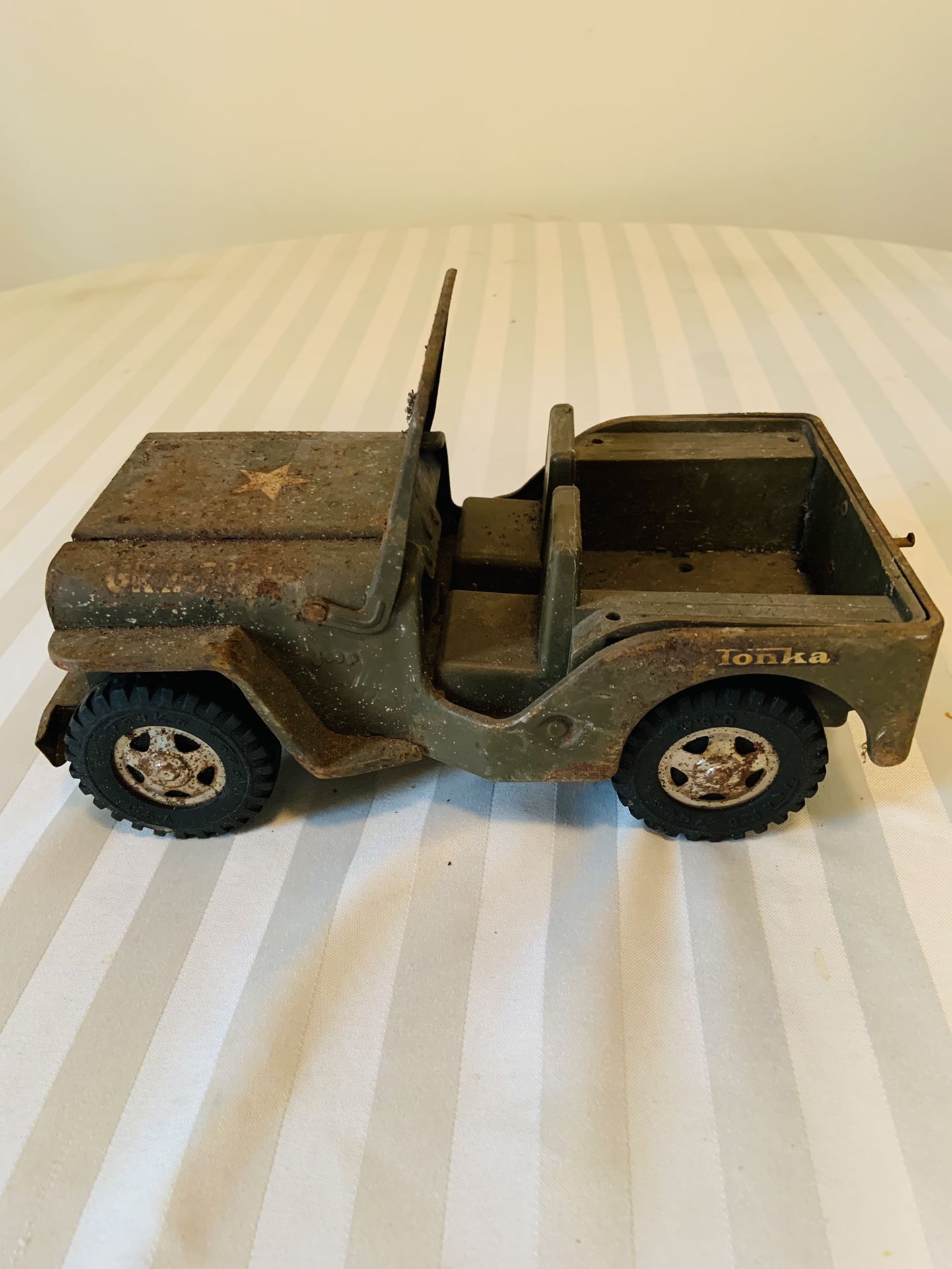 Tonka Toy Vintage Metal WWII Army Millary Jeep