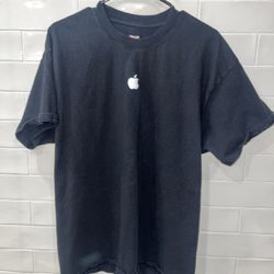 Vintage Black T-Shirt White Apple Logo 90's Y2K 