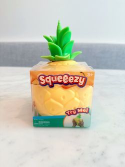 🍍 Squeeezy Pineapple Squishy Sensory Fidget Toy from Sunny Days Entertainment Yellow Blue Super Soft Squeezy