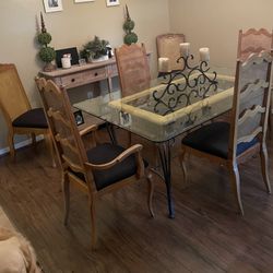 Glass Table With Wooden Chairs