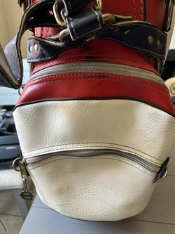 Vintage Disney Belding Sports Golf Bag Mickey Mouse Leather Red
